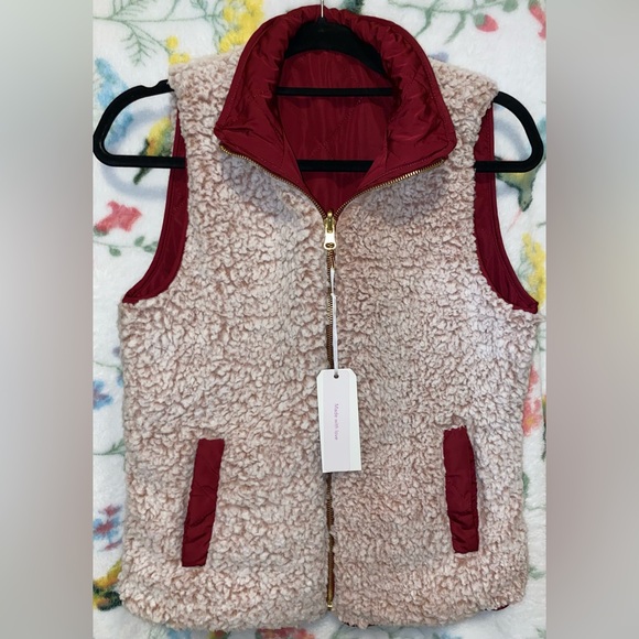 Love Tree Sherpa Fleece Reversible Vest - Picture 5 of 5